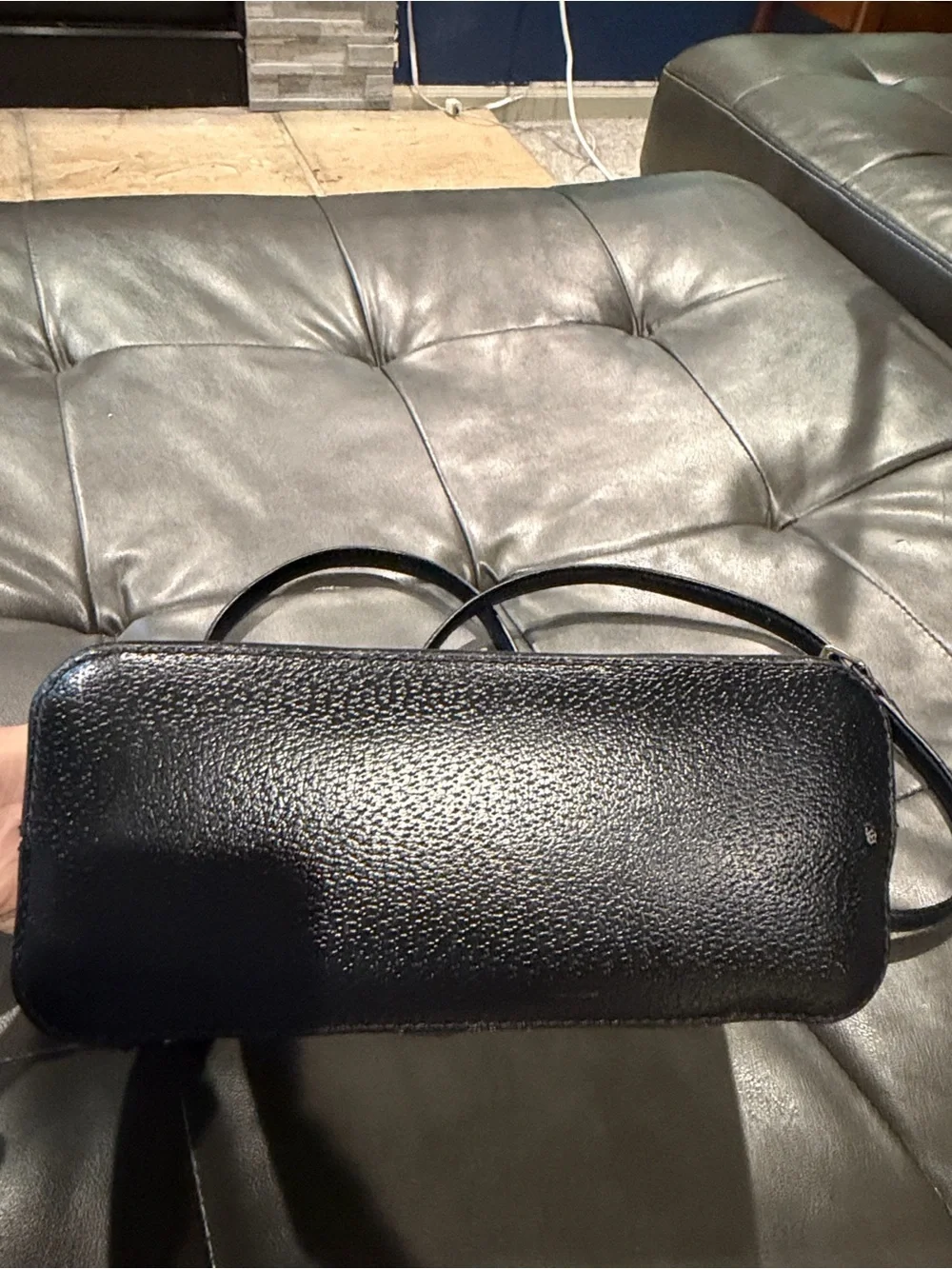 kate spade Black and Cream Dome Satchel with Removable Strap